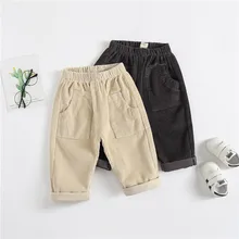 [Rush] брюки для мальчиков; осенняя одежда; Новинка года; детская одежда в западном стиле; детские вельветовые брюки в Корейском стиле