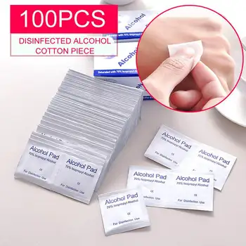 

100PCS Disposable 70% Alcohol Cotton Tablets Mobile Phone Nail Cleaning Alcohol Disinfection Cotton Tablets Disposable Alcohol