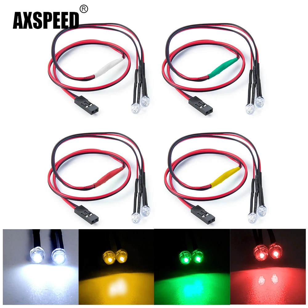 AXSPEED 4,5 mm rot weiß gelb grün LED-Licht Scheinwerfer Scheinwerfer für Axial SCX10 II 90046 1/10 RC Auto LKW Zubehör