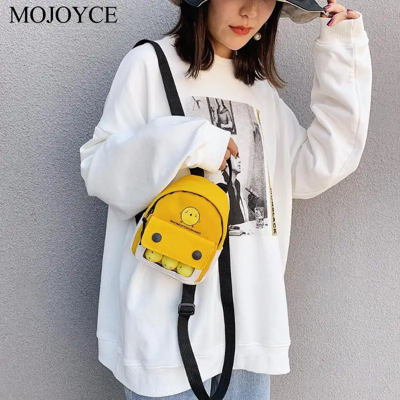 

New Mini Women Canvas Backpack Kids Student Cartoon Cute Schoolbag Travel Shopping Knapsack Bag Harajuku Backpack Female Mochila