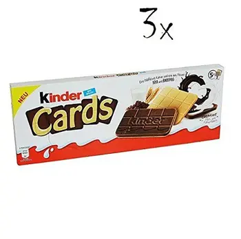 

3x Kinder Cards Waffel mit scholokade schoko riegel 5 Stück kekse waffel 128 g