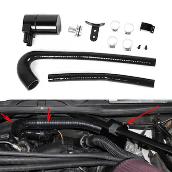

Engine Oil Catch Can Tank Hose Kit Fit for N54 335 Black Aluminum Alloy Oil Catch Can Tank With Radiator Silicone Hose