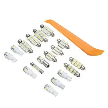 

For Volvo V70 XC70 02-07 Car Interior LED Light 17Pcs Auto Bulbs Doom Lights Canbus Car Interior Ceiling Reading Lamps White 12V