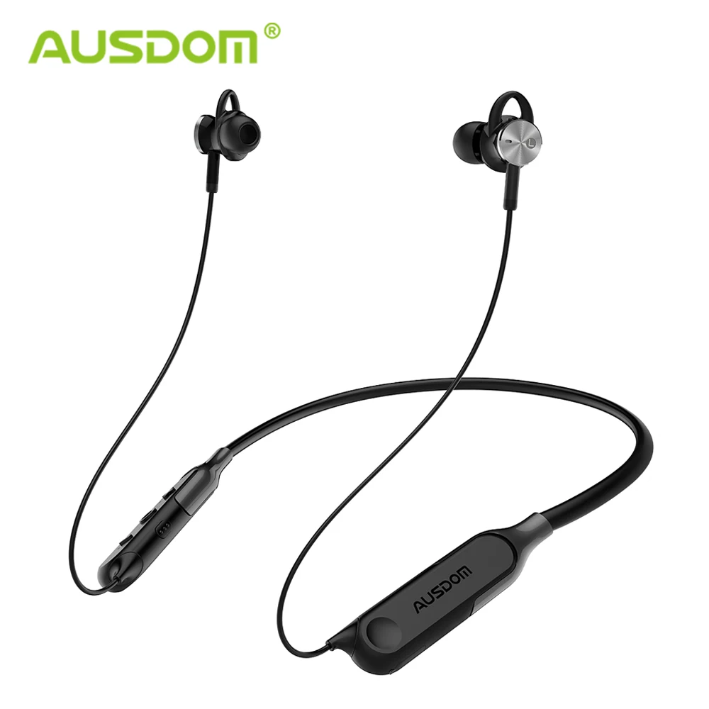 Ausdom AH01 активные шумоподавляющие bluetooth-наушники с магнитным шейным ободом, гарнитура с микрофоном для спорта, беспроводные наушники-вкладыши