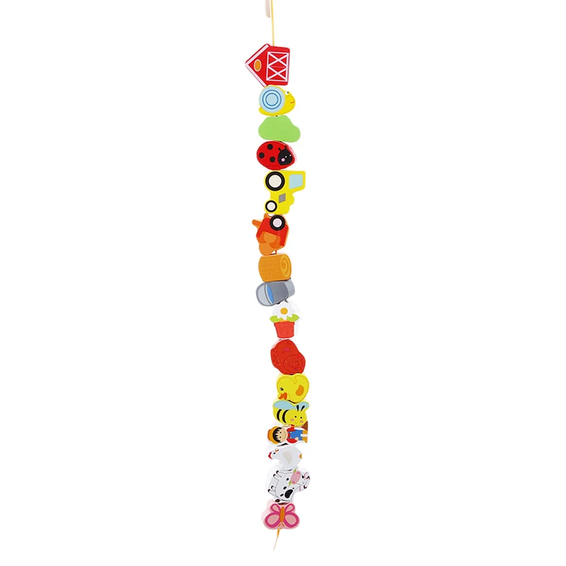 Детские деревянные игрушки для детей 2-4 лет, детские цветочные бусы, шнуровочные головоломки для раннего обучения, развивающие игрушки для малышей