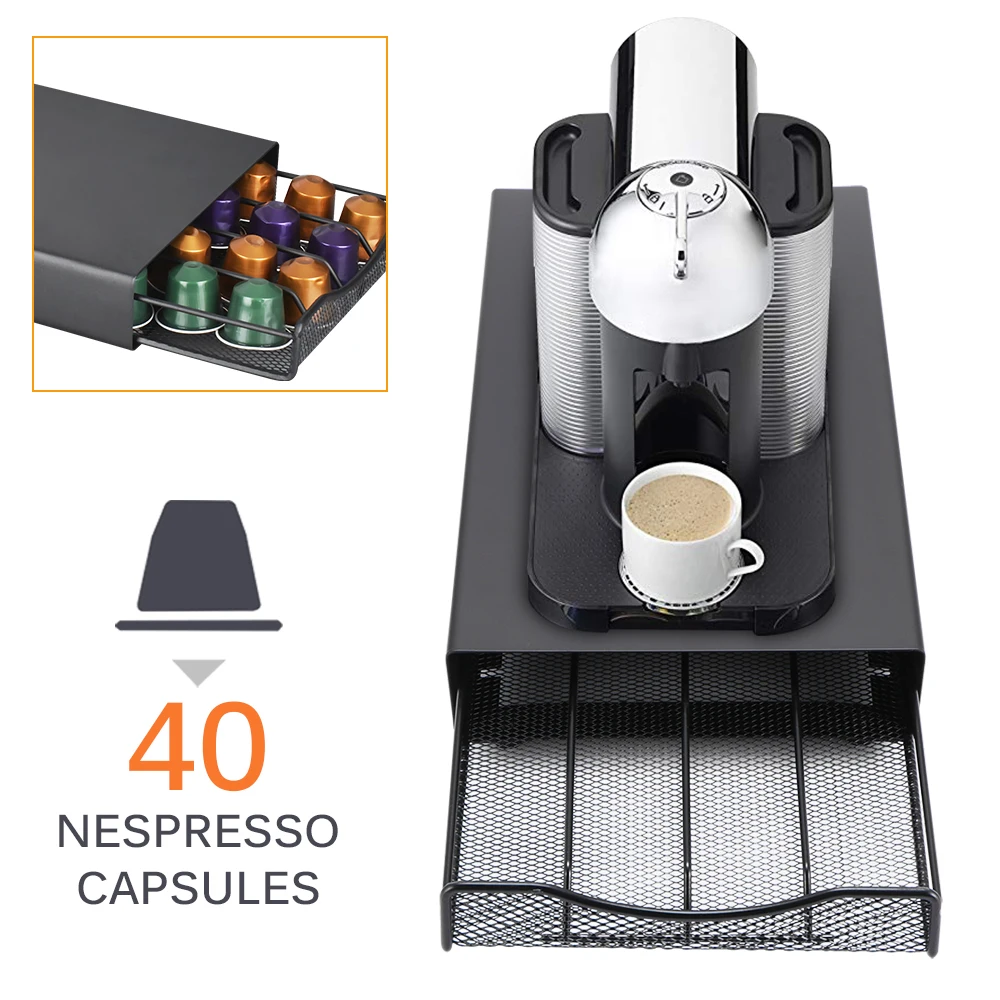 Coffee Capsule Bracket Metal Vertical Coffee Capsule Rack Holding 40/42pcs Coffee Capsules