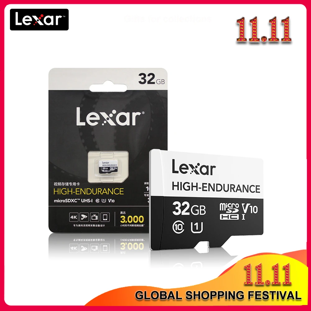 Lexar High Endurance Micro SD Card 32GB SDHC V10 Max 100MB/s Memory 64GB 128GB SDXC V30 C10 Waterproof TF For 4K Video | Компьютеры и