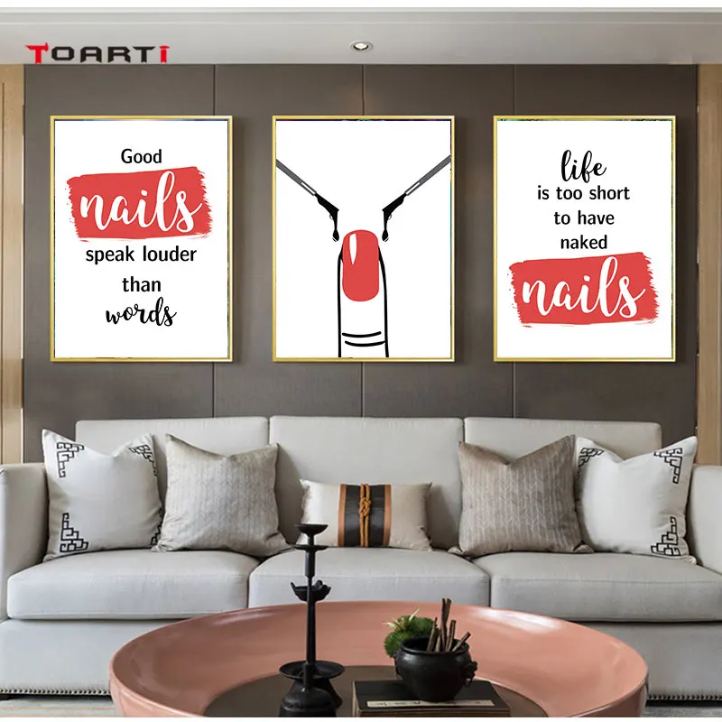 

Nails Quote Prints Posters Motivational Letters Canvas Painting On The Wall Red Pictures For Living Room Bedroom Home Decor Art