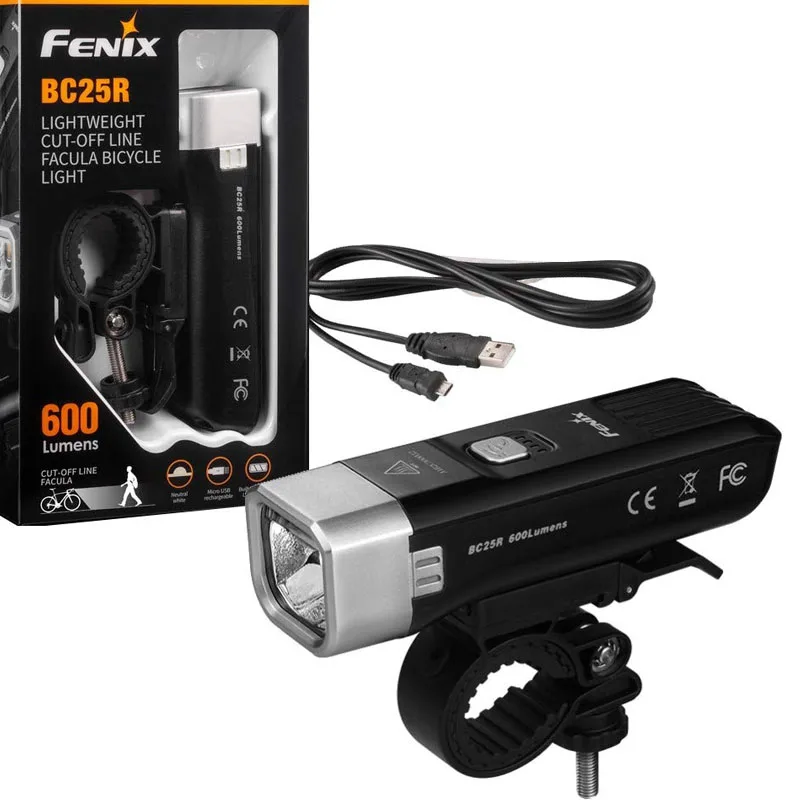 

Fenix BC25R Micro USB rechargeable bike light Cree XP-G3 LED 600 lumen cycling light Built-in 2600mAh Li-ion battery