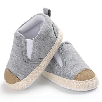 

4 Style Newborn Baby Shoes Kids Boys Infant Toddler First Walkers Canvas Striped Soft Soled Babe Loafer Sneakers