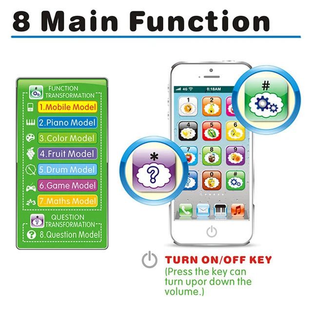 1 Pcs Baby Cellphone Learning Mobile Phone Kids Music Toys Early Educational Electric Phone Toy M09 5