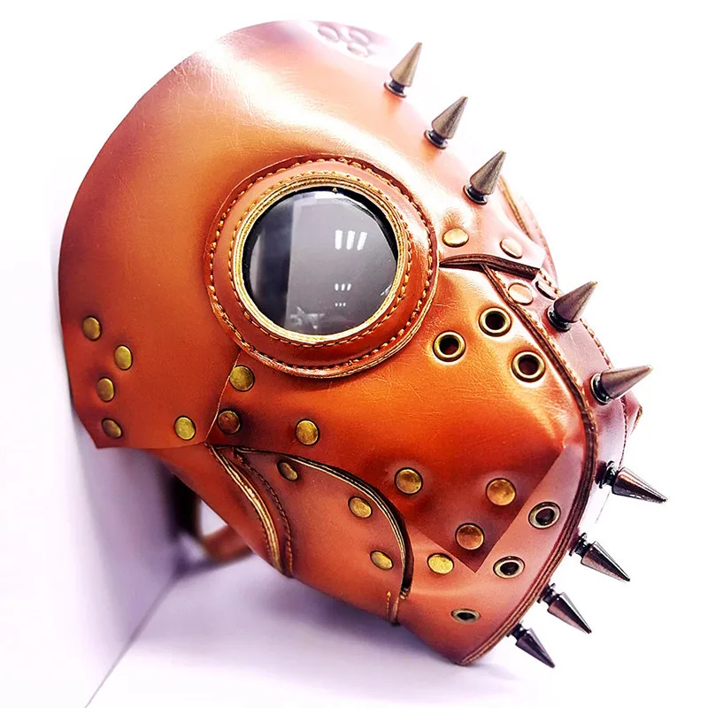 

Hot Orange, Doctor Pest Bird Mask Reich Grames Steinpunk, Gothic Leather Mask, Halloween Sewing Accessories