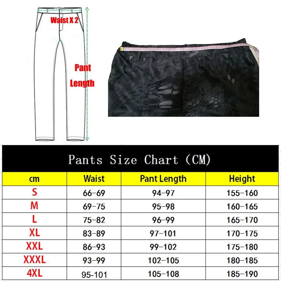 Tactical Cargo Pants Men Military Black Python Camouflage Combat Pants Army Working Hunting Trousers Joggers Men Pantalon Homme