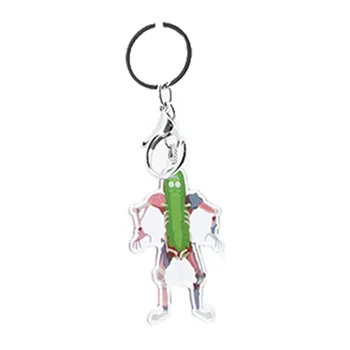 

Rick And Morty Keychain Women and Men Key Chain Cute Anime Cartoon Kids Key Ring Gift Porte Clef