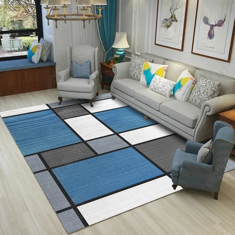 Modern geometric carpet living room bedroom study bedside carpet corridor bathroom non-slip carpet kitchen strip door mat Modern geometric carpet living room bedroom study bedside carpet corridor bathroom non-slip carpet kitchen strip door mat