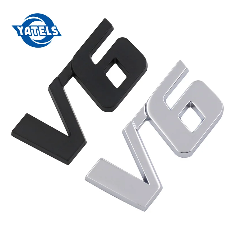 Металлическая 3d-наклейка V6 с хромированной надписью автомобильная декоративная
