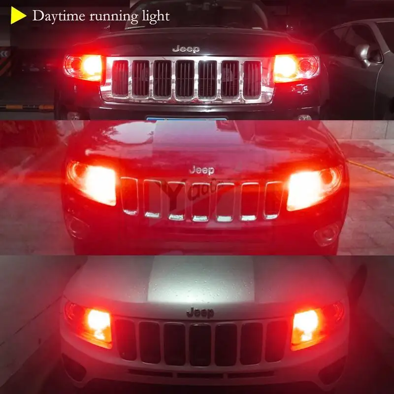 YaaGoo 3157 T25 33SMD светодиодный лампы красный для Габаритные огни DRL лампа