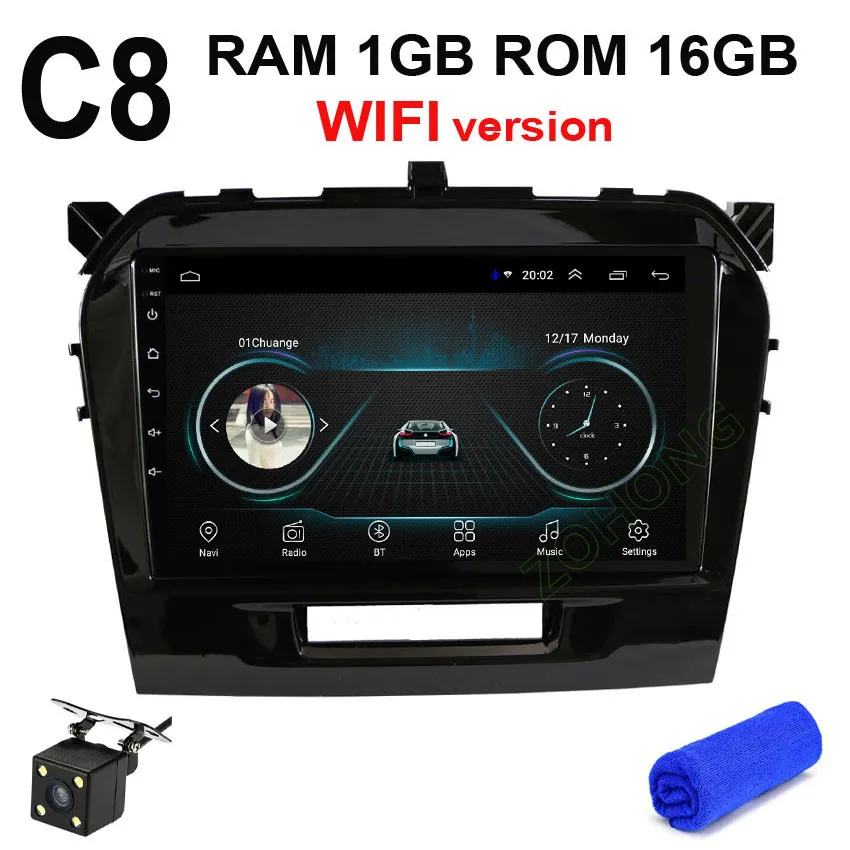 C8 GPS CAM 2.5D DSP 36EQ Android 9,0 автомобильный Радио мультимедийный плеер для Suzuki Vitara Авторадио автомобильный gps навигатор BT - Цвет: C8 GPS CAM