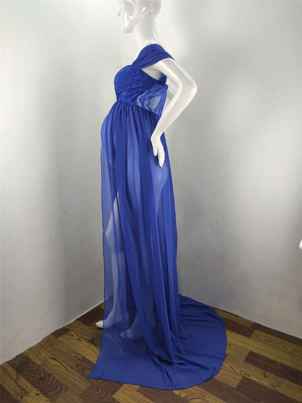 Shoulderless Maternity Dress For Photography Sexy Front Split Pregnancy Dresses For Women Maxi Maternity Gown Photo Shoots Props (9)