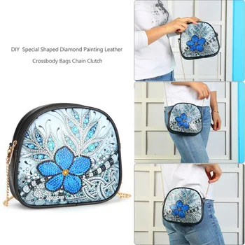 

5D Cartoon Flower Diamond Painting Women Shoulder Bag Bag Special Shape Rhinestone Diamond Painting Chain Wallet