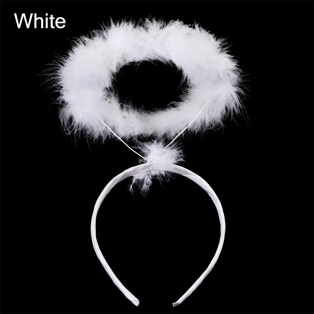 Angel Feather Halo Headband Black White Angel Headbands Christmas Festival Party Angel Outfit Cosplay Costume Accessories