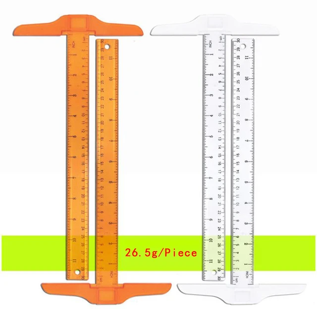 1pcs T Square Ruler 30cm Plastic T Shape Ruler Clear Transparent