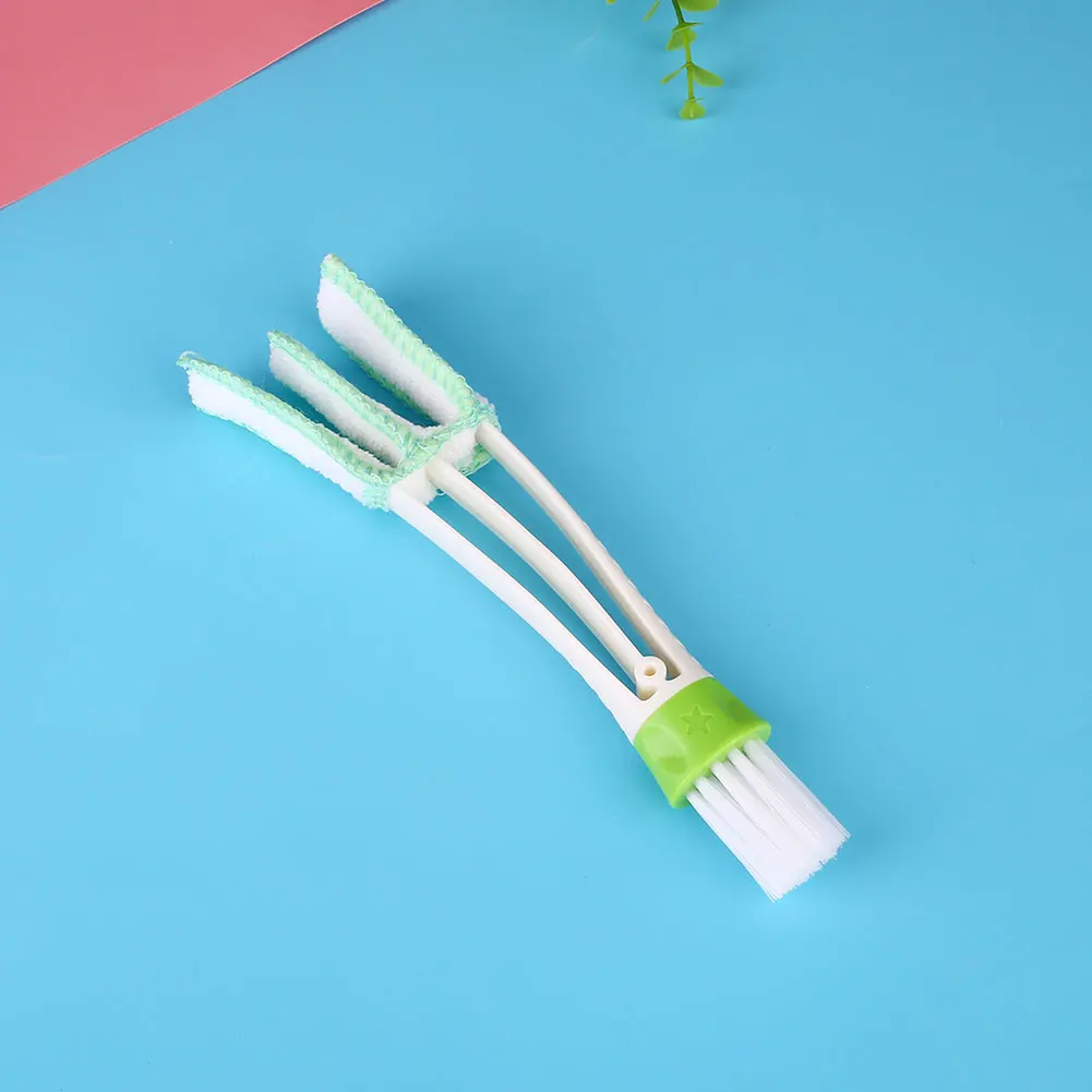 Маленькая оконная воздушная щетка для кондиционера Air Vent Duster универсальная внутренняя Автомобильная Чистящая Щетка Клавиатура белый+ зеленый прочный