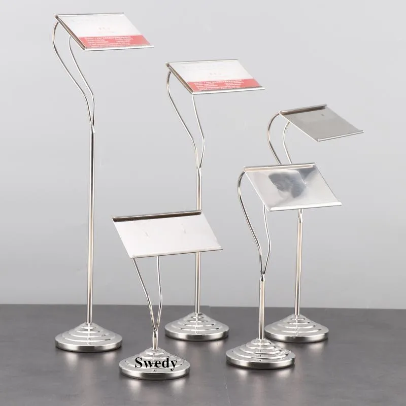 Stainless Steel Restaurant Buffet Table Number Stand Wedding Table Place Card Holder Stand Name Card Sign Holder