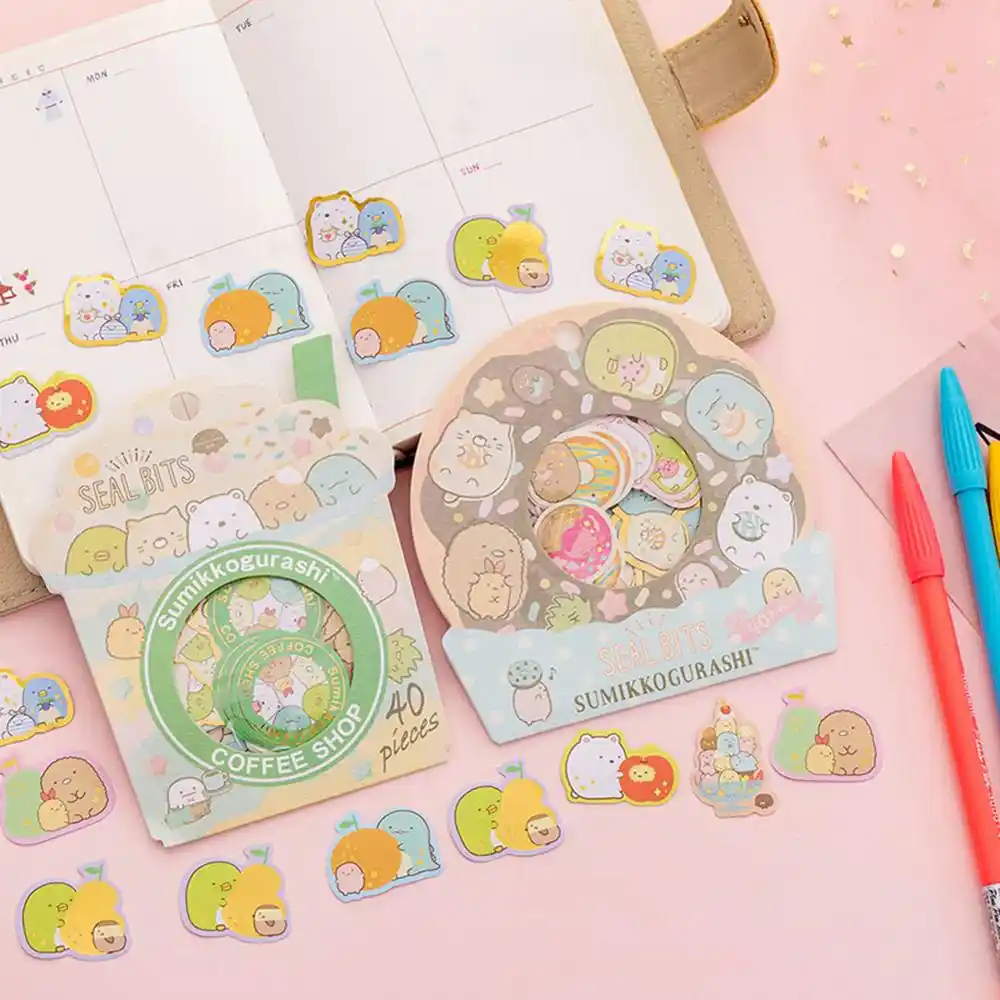 New Arrival 40pcs Bag Kawaii Decorative Stickers Diy Scrapbooking