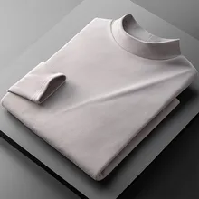 Men Warm Thermal Undwear Mans Long Sleeve Basic Tops Solid Color Casual Quick Dry Thermal Lingerie Male Slim Bottoming Shirt