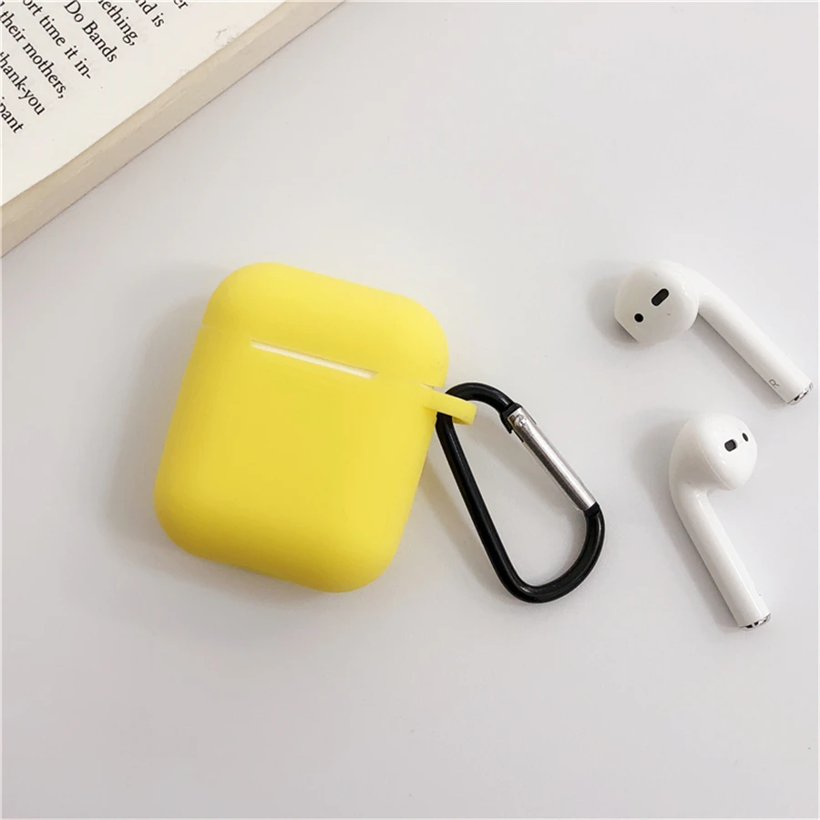 Мини Мягкий силиконовый чехол для Apple Airpods противоударный чехол для Apple гарнитура для Airpods чехол s Для Air Pods защитный чехол - Цвет: Цвет: желтый