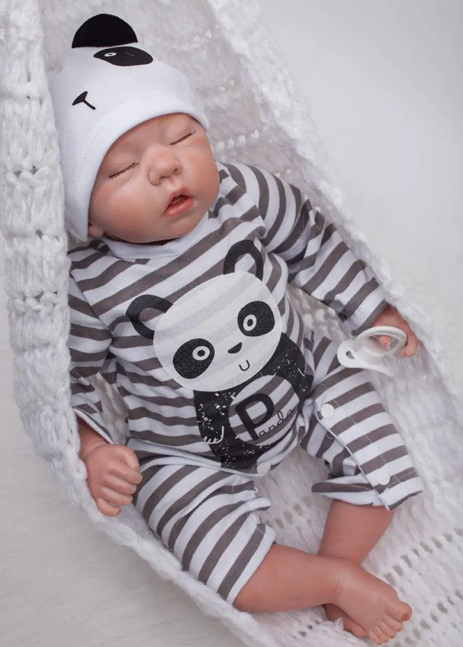 

Reborn Toddler Dolls 20'' Handmade Lifelike Baby Silicone Vinyl Boy Doll