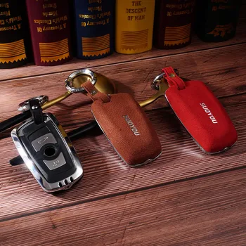 

3/4 Button Suede Leather Car Remote Key Fob Shell Cover Case For BMW 1 3 4 5 6 7 Series E36 E46 E87 E90 Skin Holder Protector