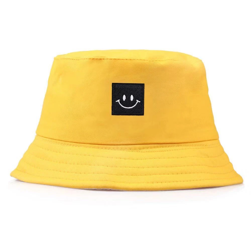 Yellow bucket hat with smiley face Clearance