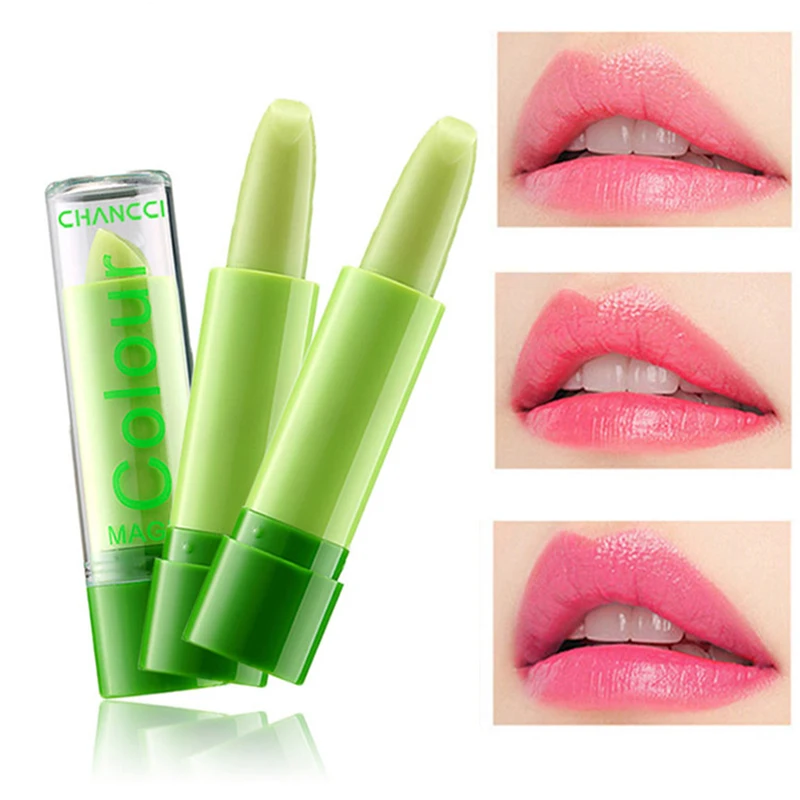 

Natural Temperature Color Changing Aloe Vera Lip Balm Makeup Long Lasting Lipstick Blam Moisturizing Lips Make Up Cosmetics