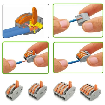 

1/10/30pcs mini fast wire Connectors Universal Compact Wiring Connector push-in Terminal Block