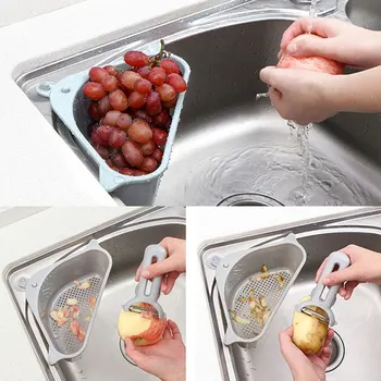 

Kitchen Multifunctional Sink Drain Basket Washing Bowl Sponge Drain Storage Rack Home Kitchen Sink Accessories Organizer Gadget