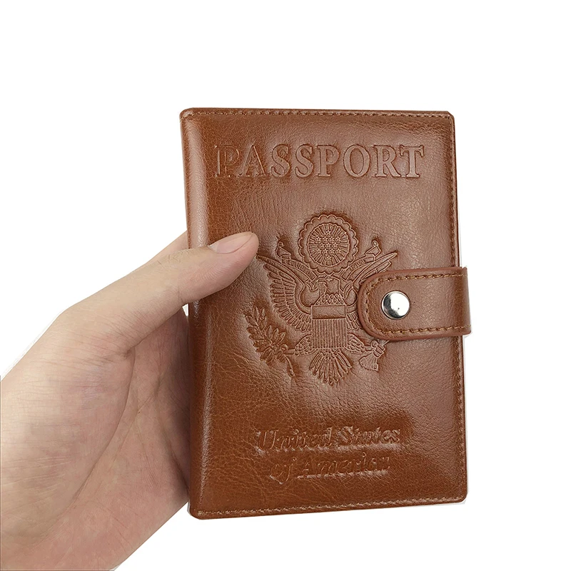 США Обложка для паспорта чехол S617-5 RFID Блокировка дорожный кошелек органайзер для документов черный фиолетовый