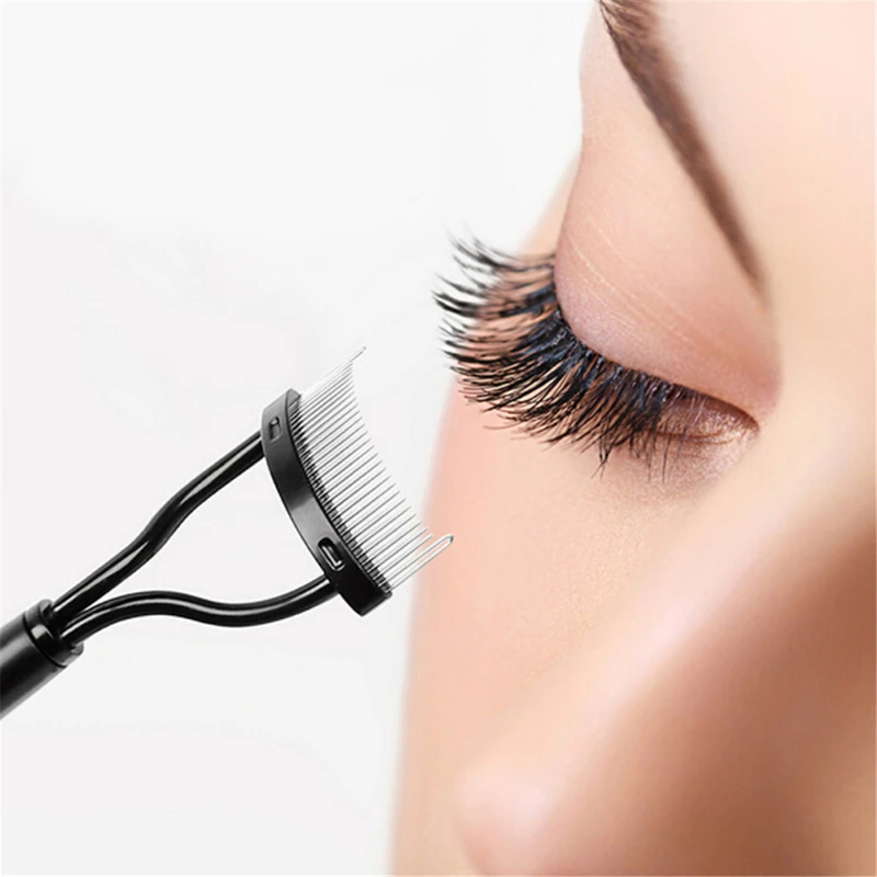 1pc Plastic Metal Women Eyelash Comb Lash Separator Lift Curl Metal Brush Beauty Makeup Easy Storage And Travel Tool