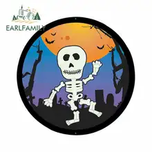 EARLFAMILY 13cm x 7.6cm for Halloween Spooky Kid Horror Skeleton Funny Car Stickers RV VAN 3D DIY Fine Decal Vinyl JDM Graphics
