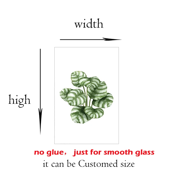Window Privacy Film Vinyl Glass Sticker Non-Adhesives Window Clings Static Cling Window decor Decal Cactus Plants GS024 2020GS020-10