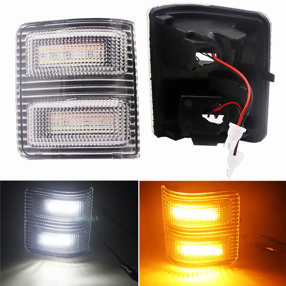 

2pcs Smoked Lens LED Side Mirror Marker Light For Ford F250 F350 F450 F550 F150 2008-2016 Amber White Parking Turn Signal Lamps