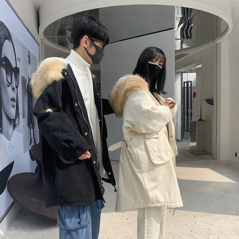 Winter Coat Men's Warm Thick Parka Men Fashion Big Pocket Fur Collar Hooded Coat Man Cotton Long Jacket Male Clothes M-5XL