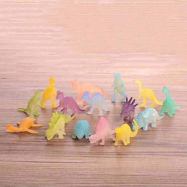 16pcs/set Mini Luminous Jurassic Noctilucent Dinosaur Toys Glow In The Dark Dinosaurs Baby Boys Gift for Children Novelty Model 4