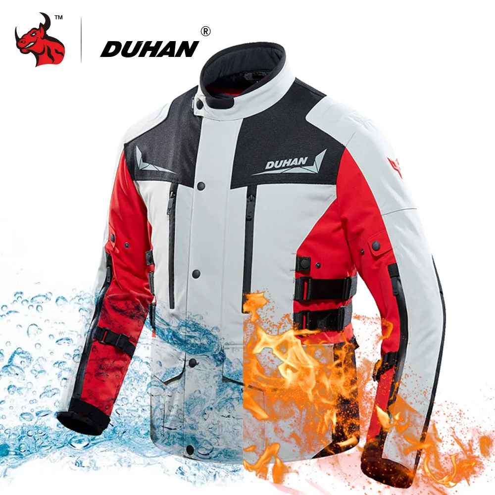 

DUHAN Motorcycle Jacket Winter Men Waterproof USB Infrared Heating Jacket Moto Electric Thermal Motorbike Riding Jacket