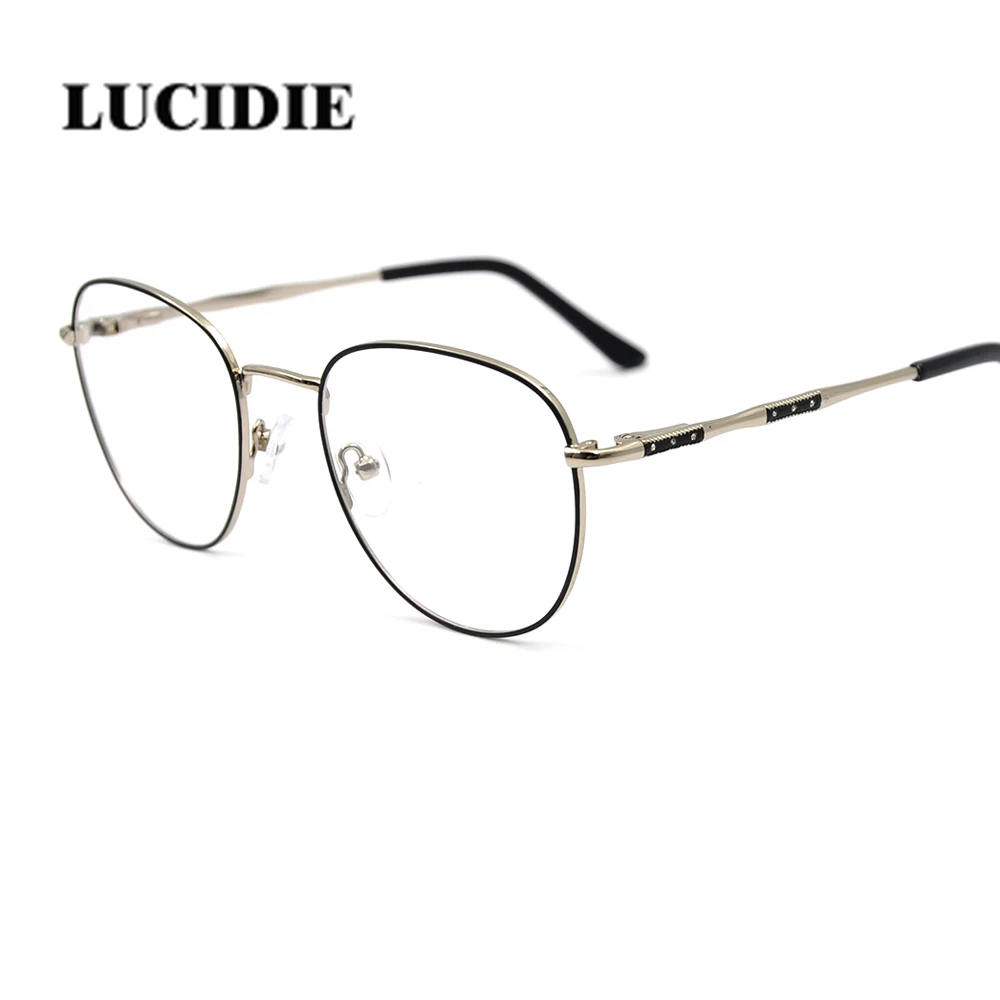 C1 Lucidie модные круглые большие оправы для очков женские прозрачные линзы желтые очки оправа - Цвет оправы: C1