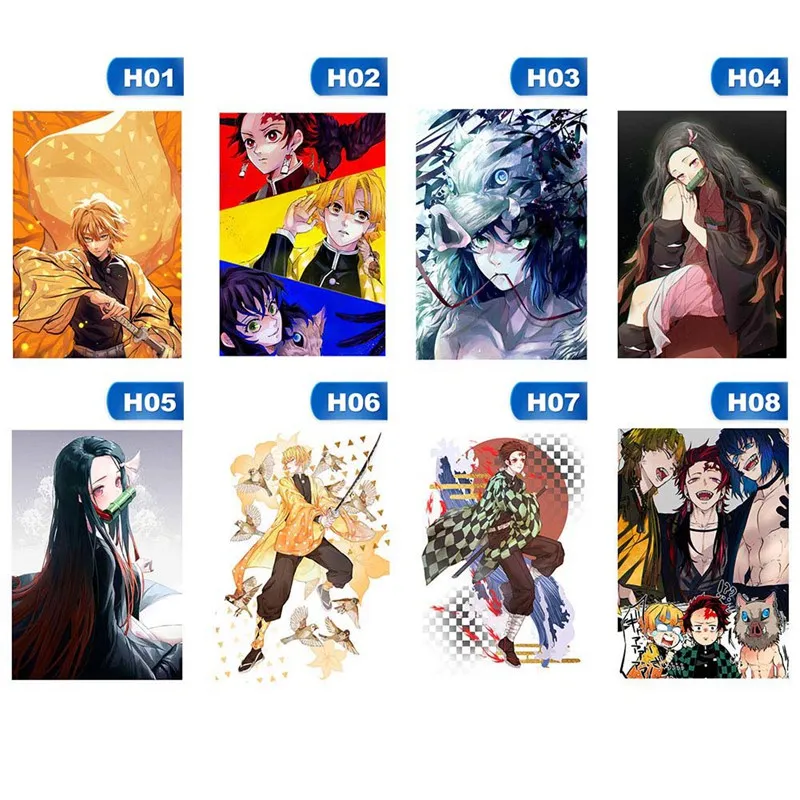 8 видов цветов Demon Slayer: Kimetsu No Yaiba Tanjirou Nezuko Аниме Манга настенный плакат для