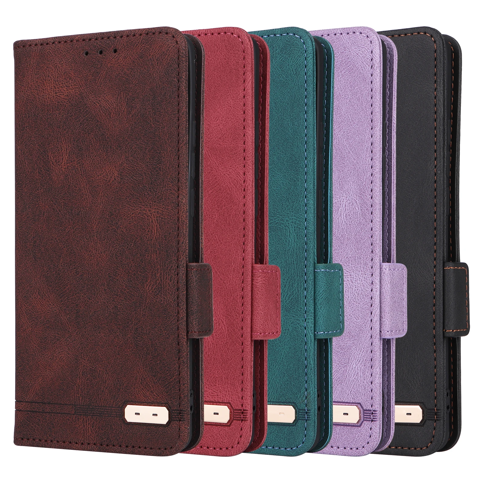 Luxury Leather Flip Wallet Case with Magnetic Cover