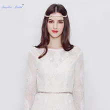 Великолепное 52 см круглое серебро/розовый золотистый металл со стразами ожерелье на талию цепь повязка на голову Новые свадебные аксессуары