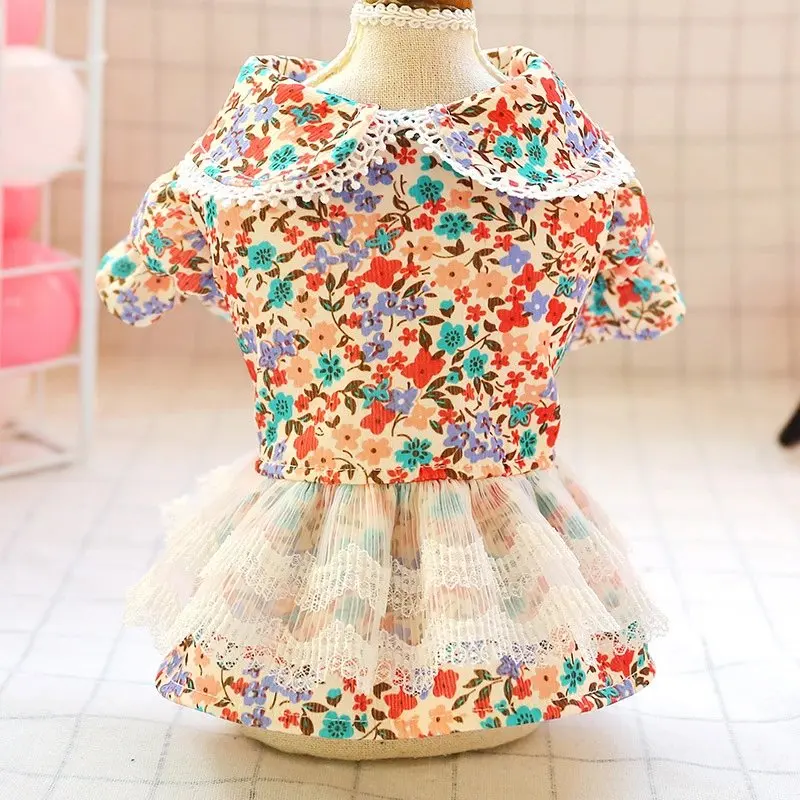 

Summer Pet Princess Dresses for Small Dogs Cats Sweet Floral Dog Cat Dress Skirt Chihuahua Kedi Clothes Puppy Clothing Costume